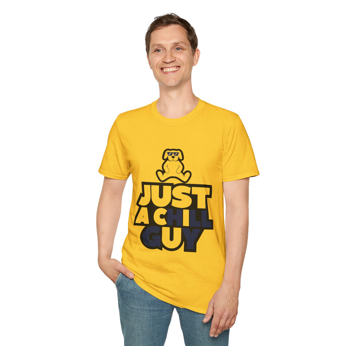 Just A Chill Guy Deconstructed Block T-Shirt - Minimalist Viral Meme Tee - Trending Now - September 2026