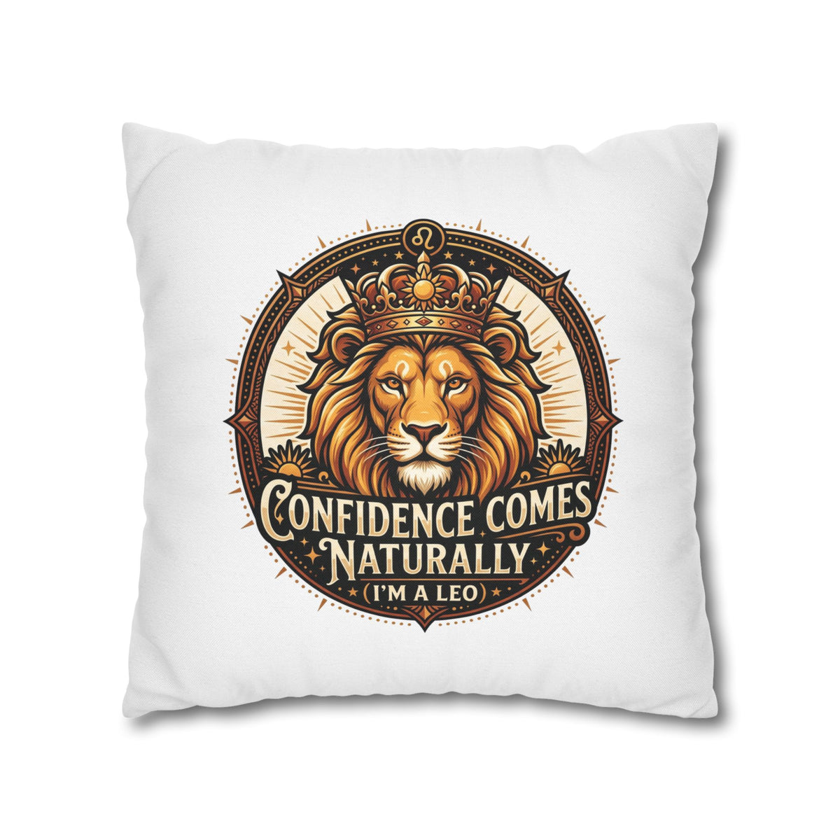 Leo Zodiac Confidence Comes Naturally Spun Polyester Square Pillowcase