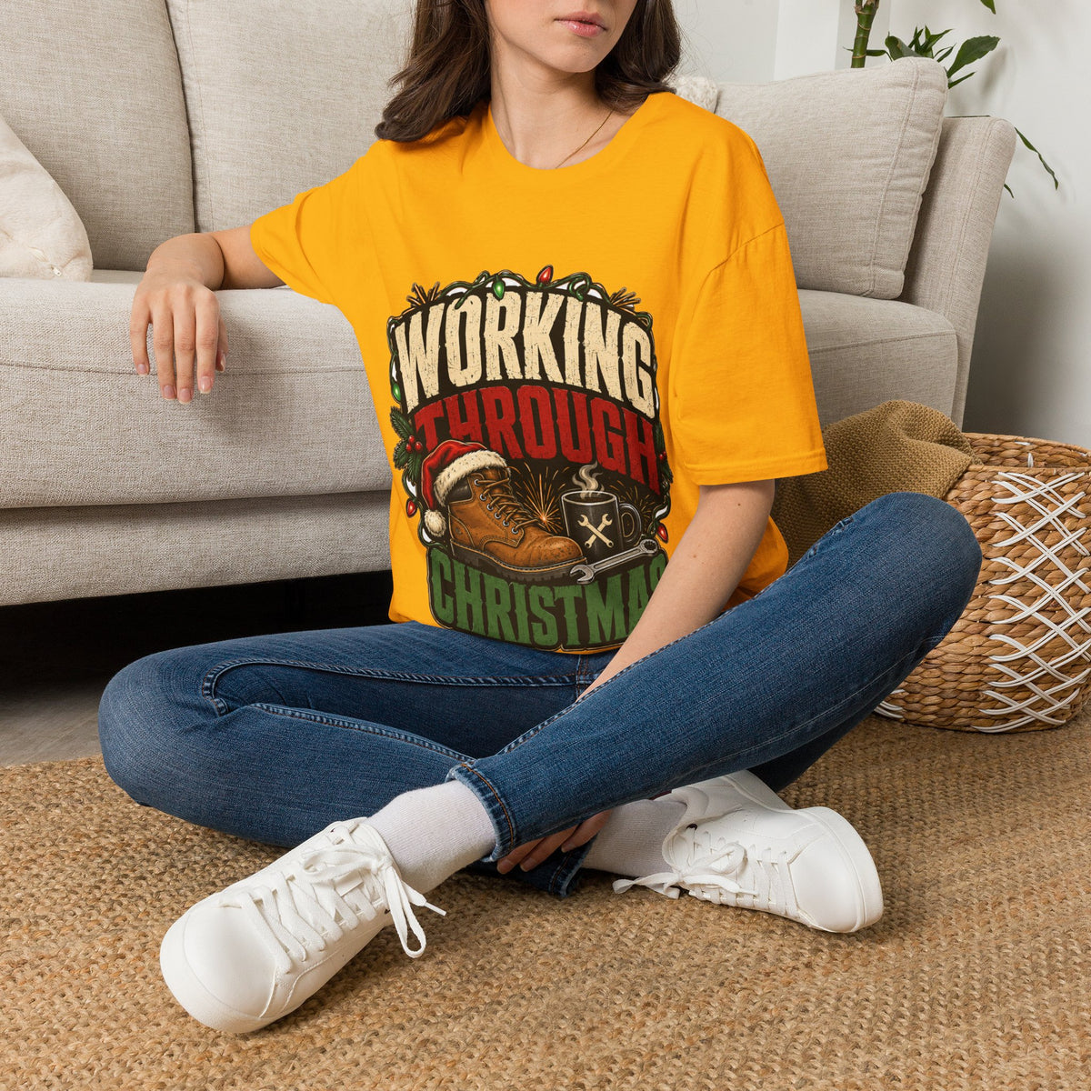 Working Through Christmas T-Shirt — Funny Holiday Nurse/Worker Gift