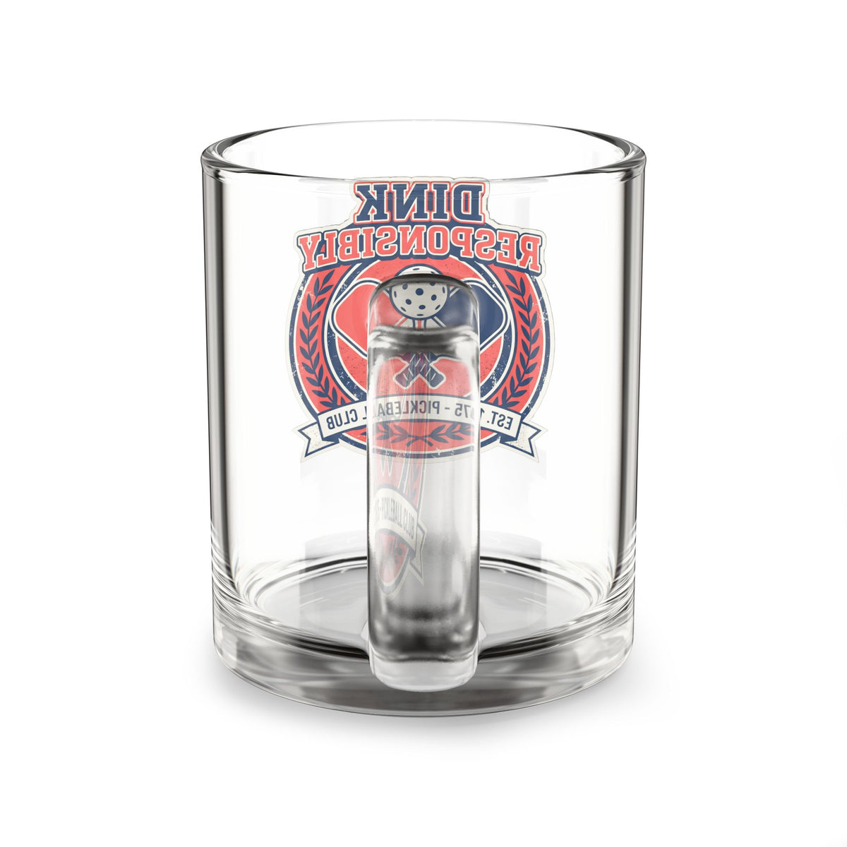 Funny Glass Mug Dink Responsibly Pickleball Glass Mug – 10 oz Coffee & Tea Cup for Players
