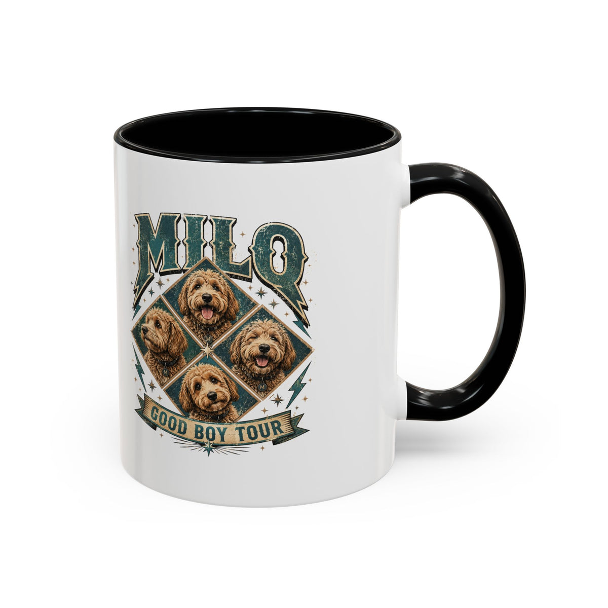 Milo Bailey Dog Dad Mom Good Boy Tour Accent Coffee Mug – Milo Dog Portraits