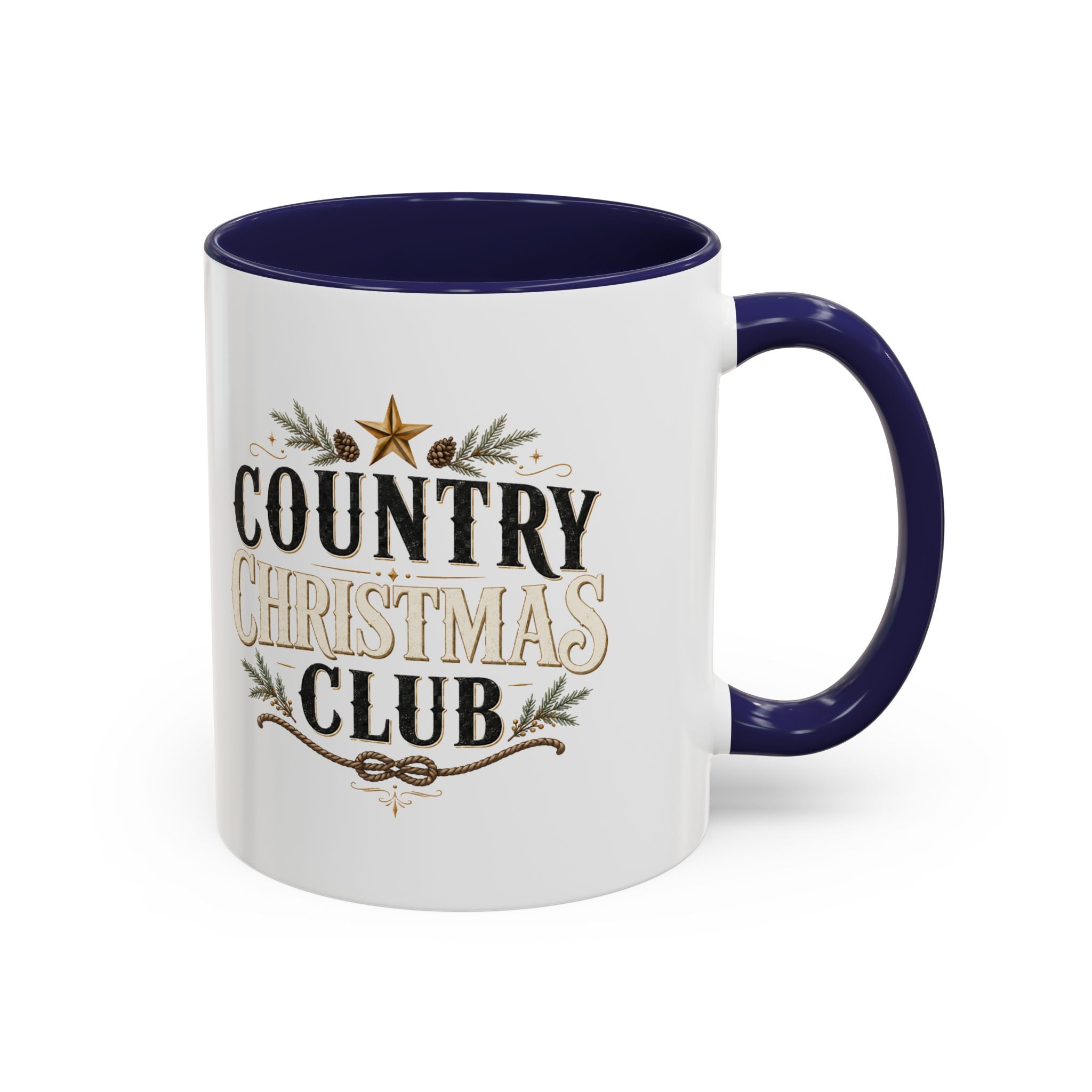 Christmas Country Christmas Club Accent Coffee Mug — Festive Rustic Holiday Coffee Cup