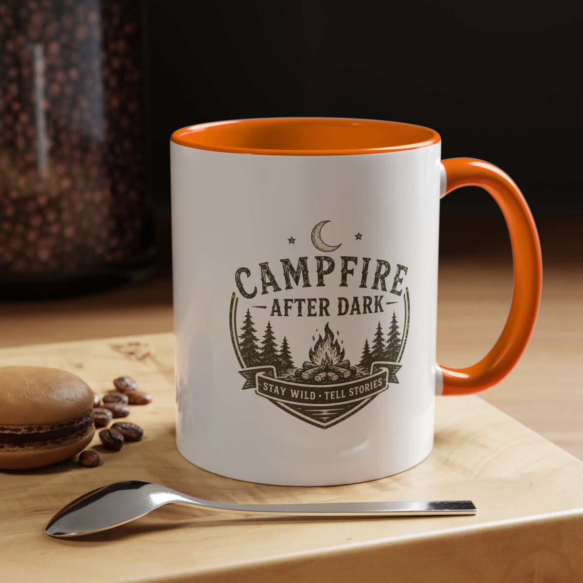 Milo Bailey Dog Dad Mom Campfire Coffee Mug – “Campfire After Dark” Rustic Camping  Accent Mug