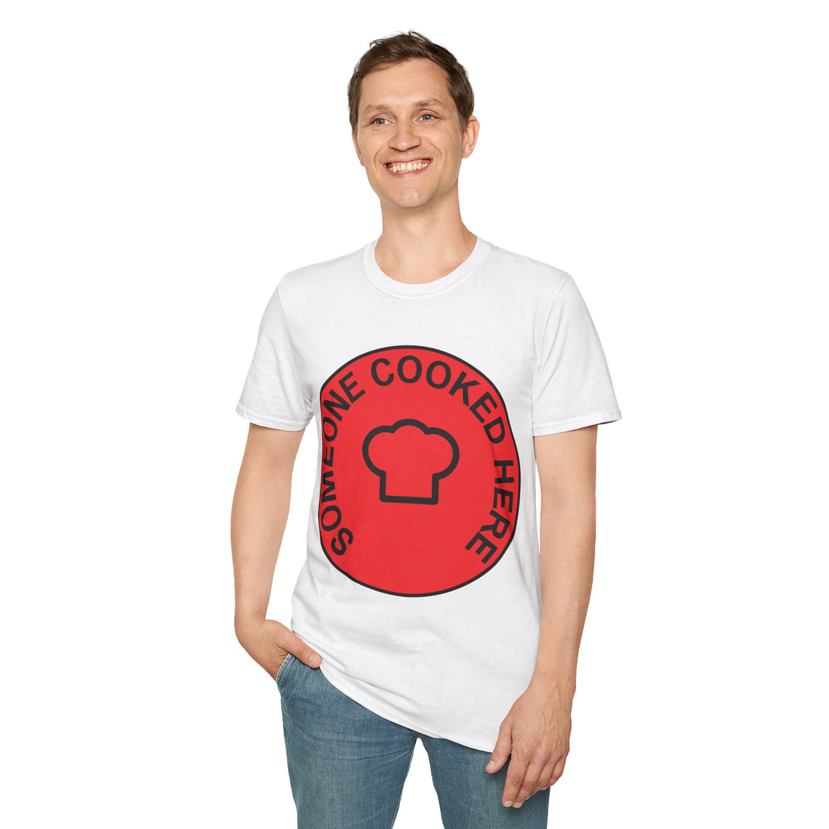 Someone Cooked Here Red Badge Tee - Funny Retro Chef Graphic T-Shirt - Trending Now - September 2026
