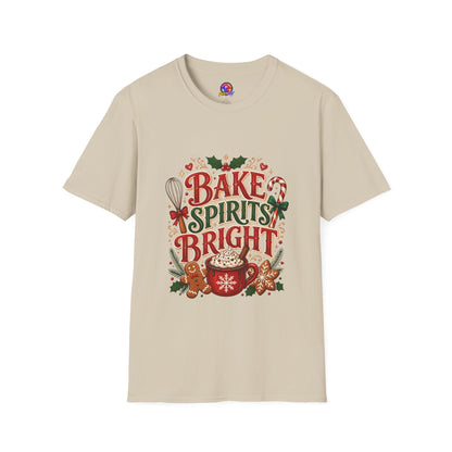 Bake Spirits Bright Holiday T-Shirt — Christmas Baking Graphic Tee