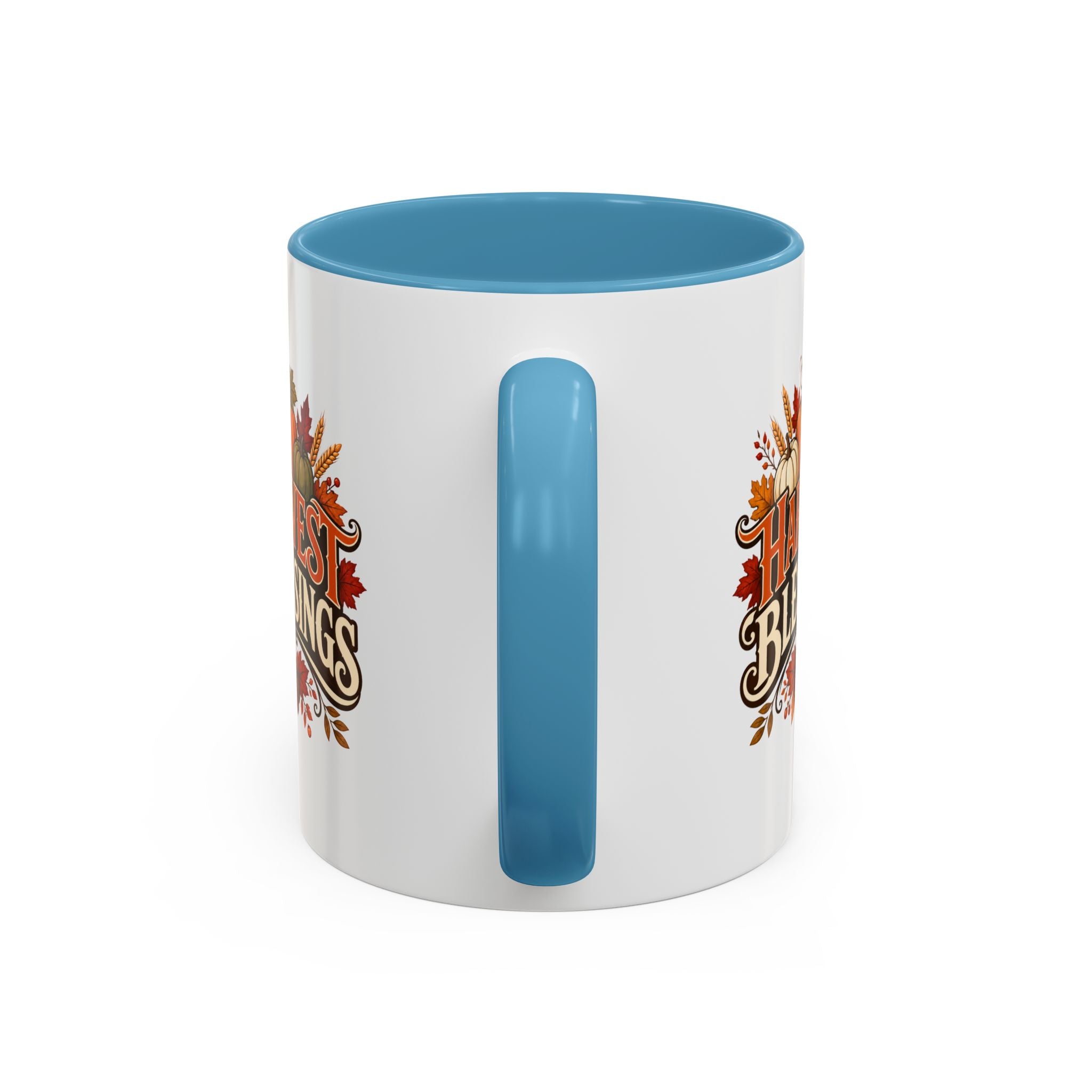 Thanksgiving Mug Harvest Blessings Coffee Mug — Thanksgiving Pumpkin Accent Mug
