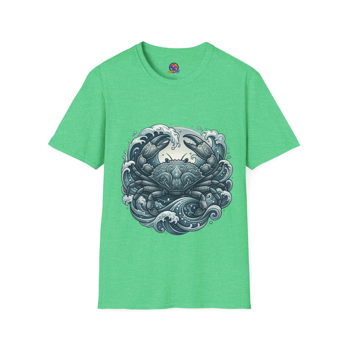 Crab and Waves Graphic T-Shirt — Coastal Oceanic Nautical Tee