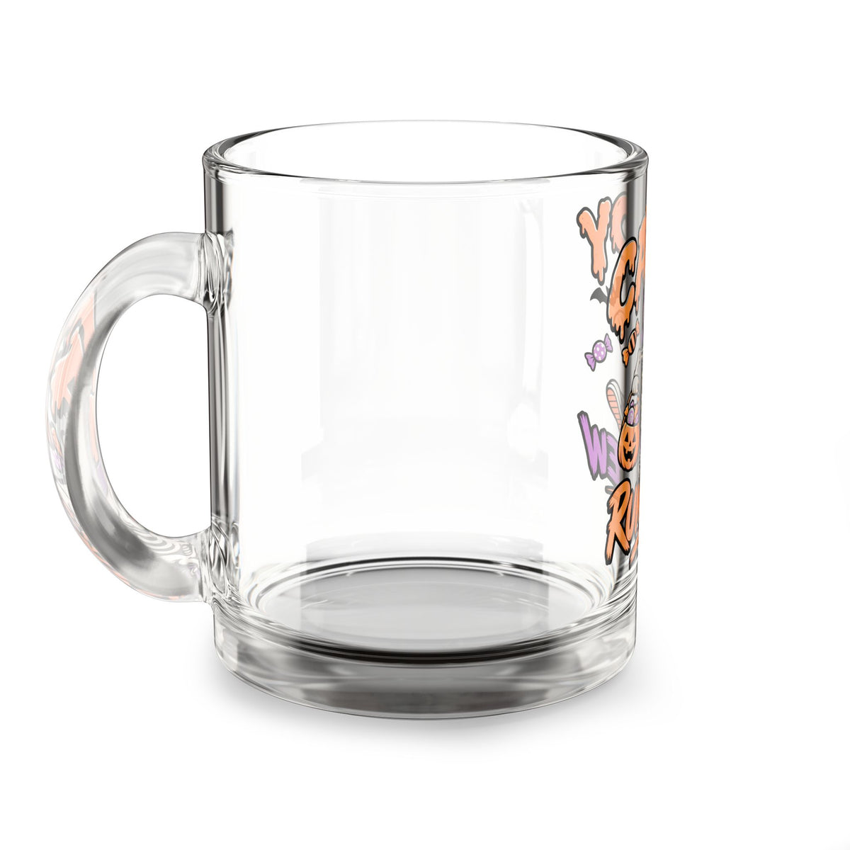 Candy Run Crew Glass Mug — Halloween Skeleton Trick-or-Treat 10oz