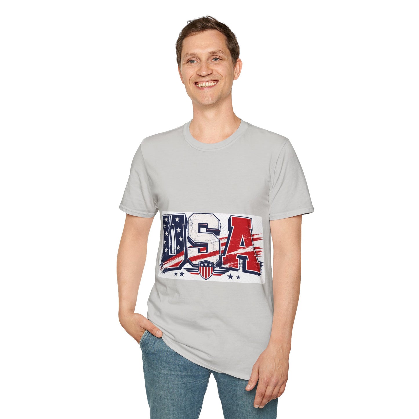 USA Flag Graphic T-Shirt — Patriotic Red White & Blue Tee