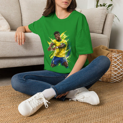 Brazil  Soccer Celebration T-Shirt — Brazilian Football Player Artwork