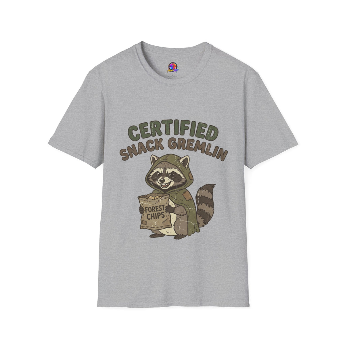 Certified Snack Gremlin T-Shirt — Funny Raccoon Snack Lover Tee