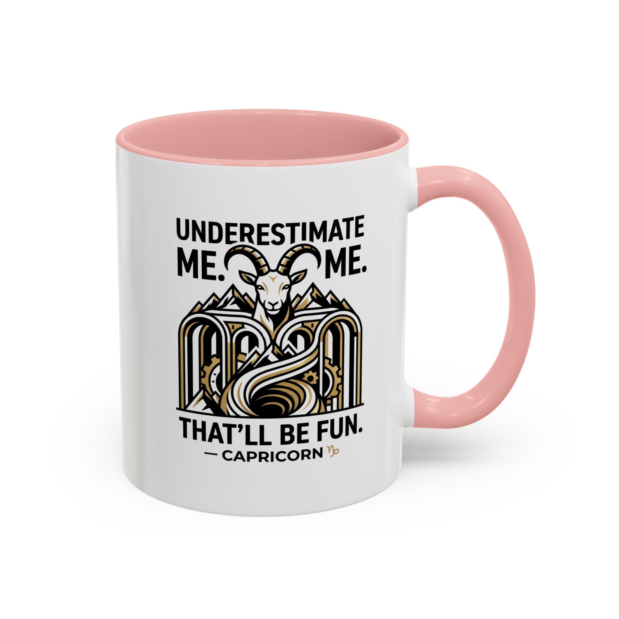 Capricorn Coffee Mug — "Underestimate Me. That'll Be Fun." Zodiac Accent Mug (11/15oz)
