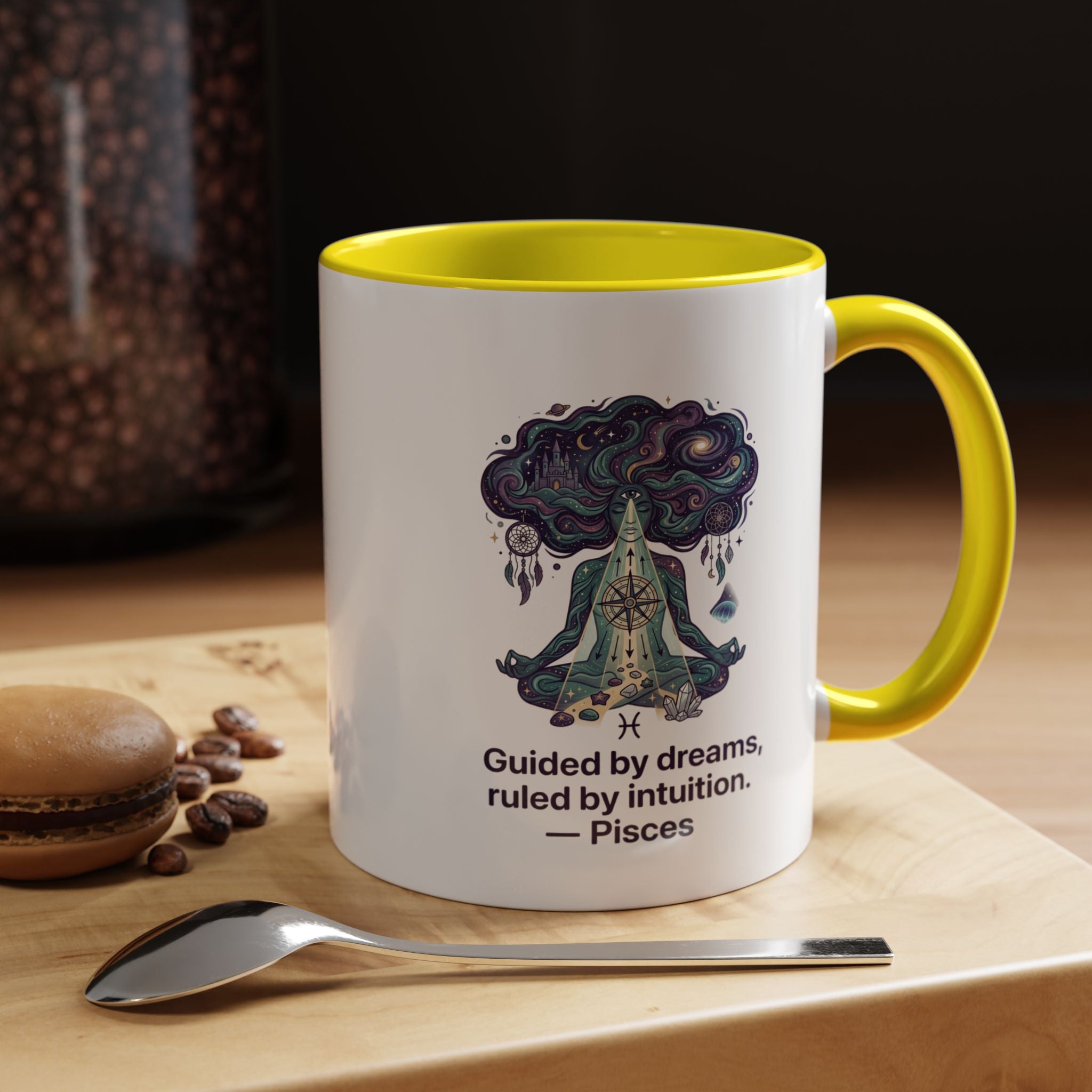 Pisces Zodiac Coffee Mug — "Guided by dreams, ruled by intuition" Accent Mug