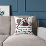 Capricorn Pillow – "Setting Boundaries Is My Love Language" Zodiac Décor
