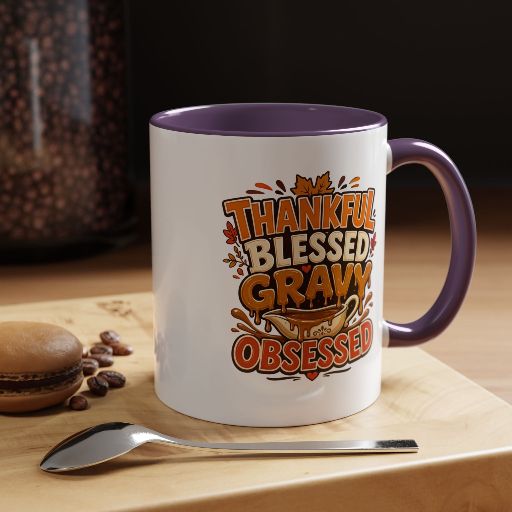 Thanksgiving Mug Coffee Mug — "Thankful Blessed Gravy Obsessed" Thanksgiving Accent Mug