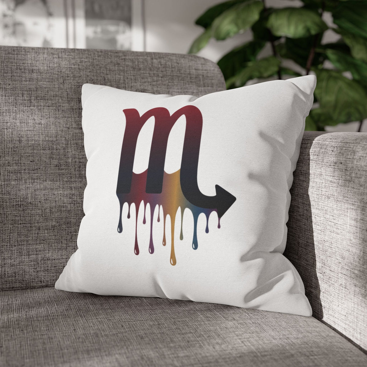 Dripping Scorpio Zodiac Pillowcase — Astrology Sign Decorative Throw Pillow