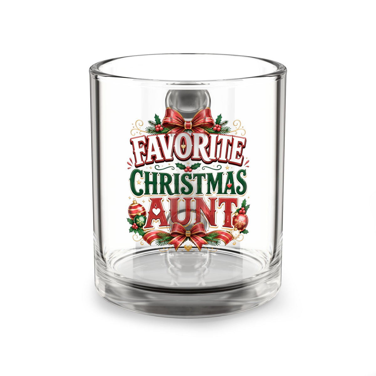 Christmas Glass Mug 10 oz Favorite Christmas Aunt Glass Mug — Festive 10oz Holiday Coffee Cup