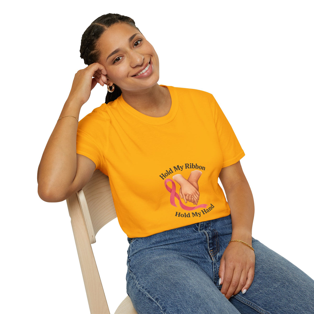 Breast Cancer Awareness T-Shirt — "Hold My Ribbon, Hold My Hand" - Trending Now - October 2026