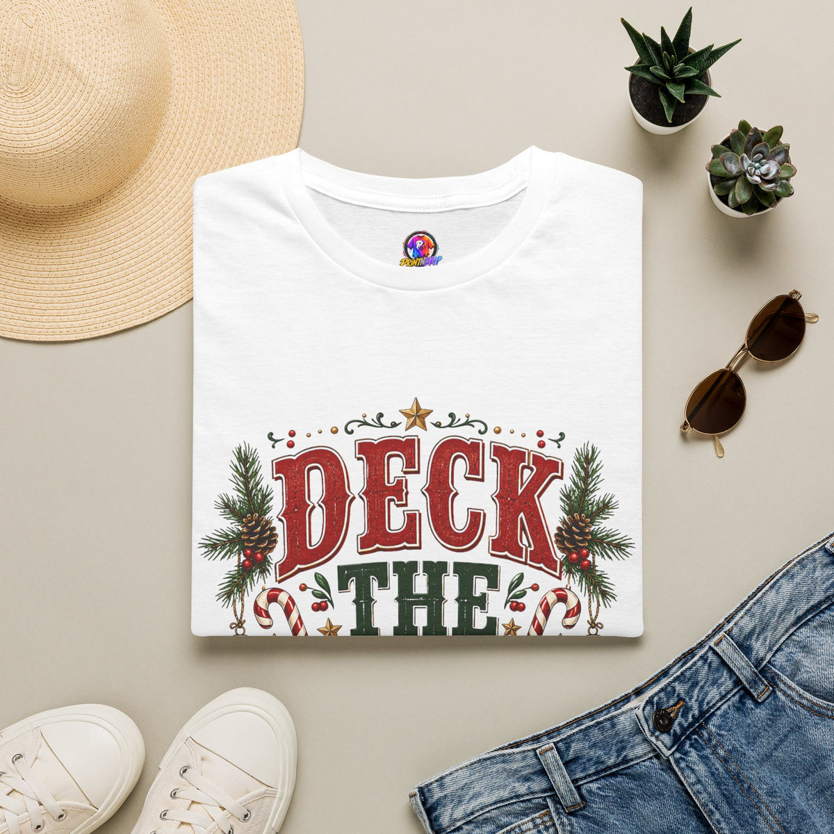 Deck the Halls Y'All T-Shirt — Festive Christmas Holiday Tee