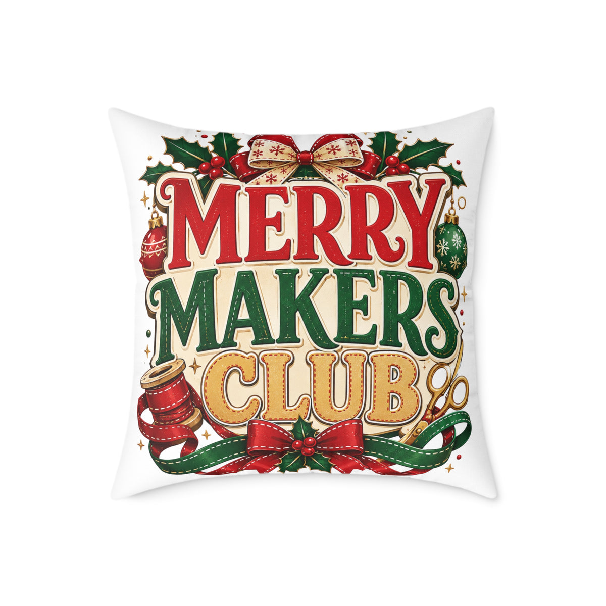 Christmas Merry Makers Club Holiday Throw Pillow