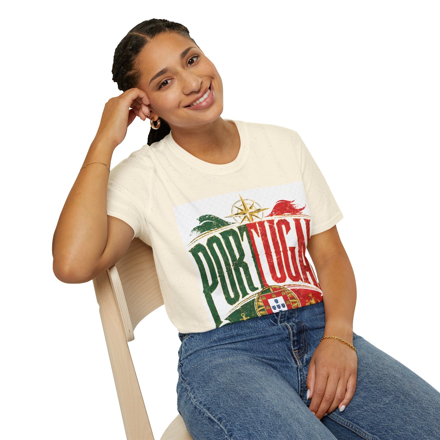 Portugal Vintage Compass T-Shirt — Retro Portuguese Flag Travel Tee