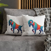Aries Colorblock Ram Decorative Pillowcase — Zodiac Throw Pillow Cover