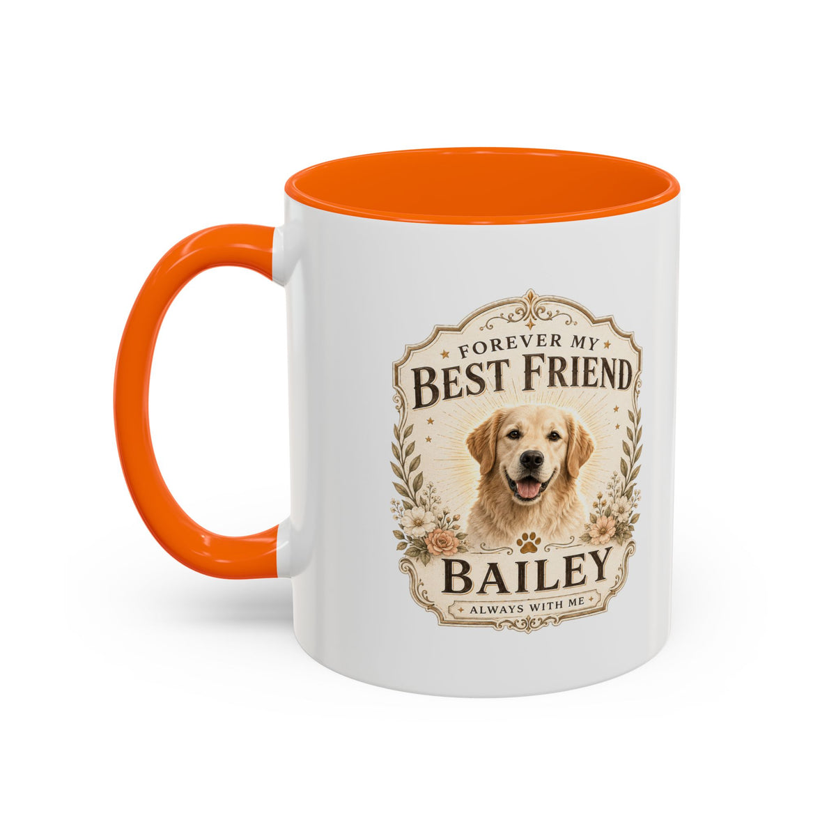 Milo Bailey Dog Dad Mom Forever My Best Friend Dog Coffee Mug — Personalized Pet Name Accent Mug