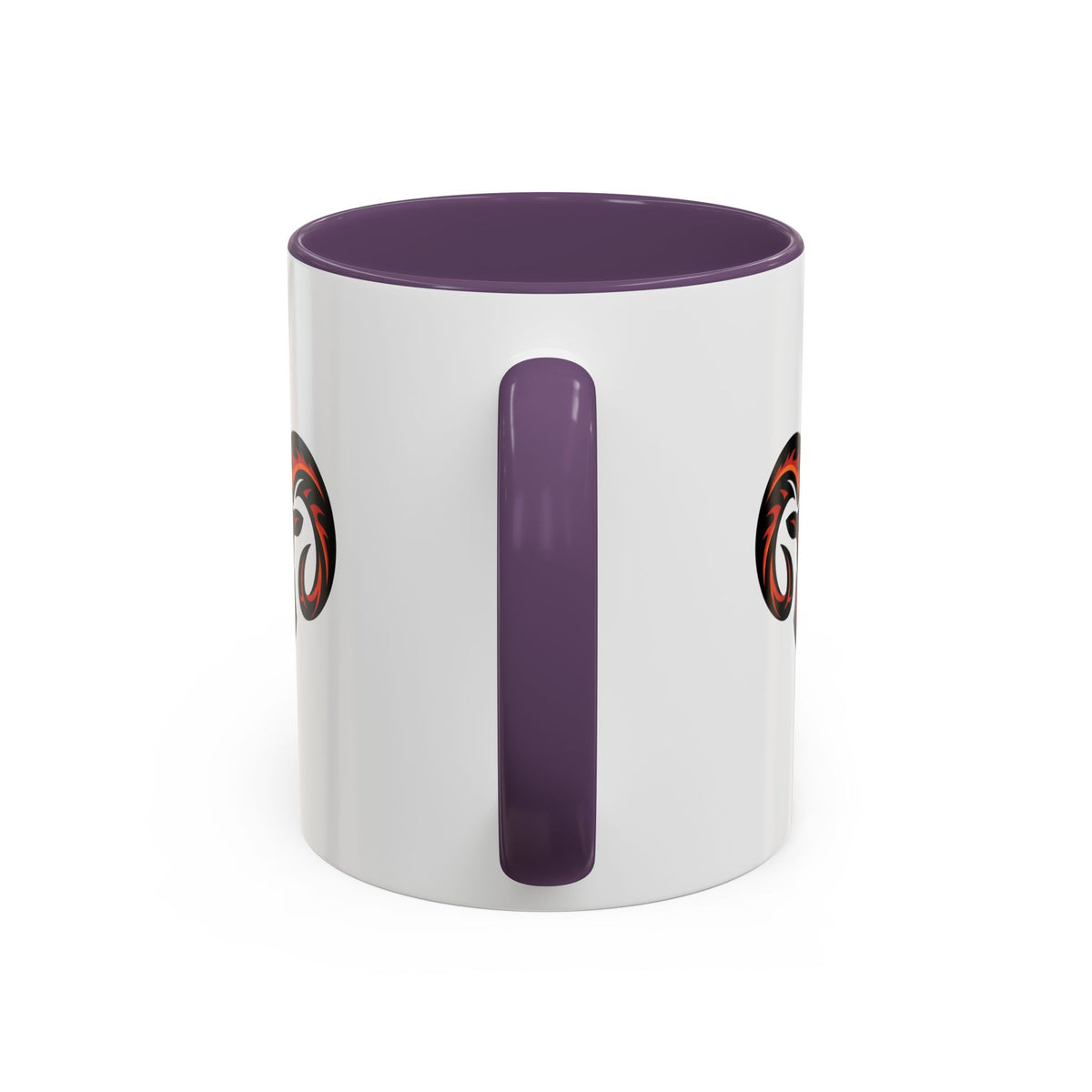 Aries Zodiac Ram Logo Accent Coffee Mug — Bold Tribal Ram Head Design