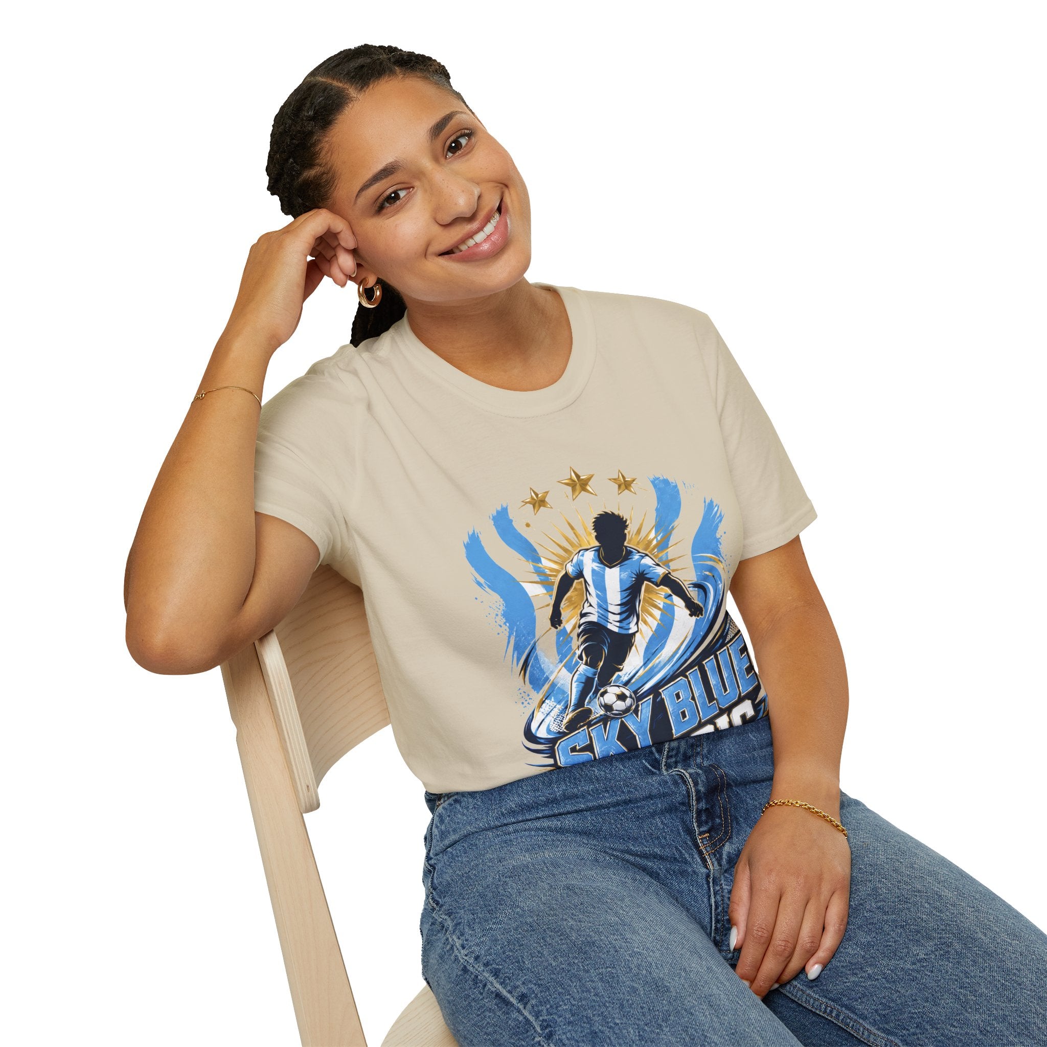 Argentina Sky Blue Magic Soccer T-Shirt — Argentinian Football Player Graphic Tee