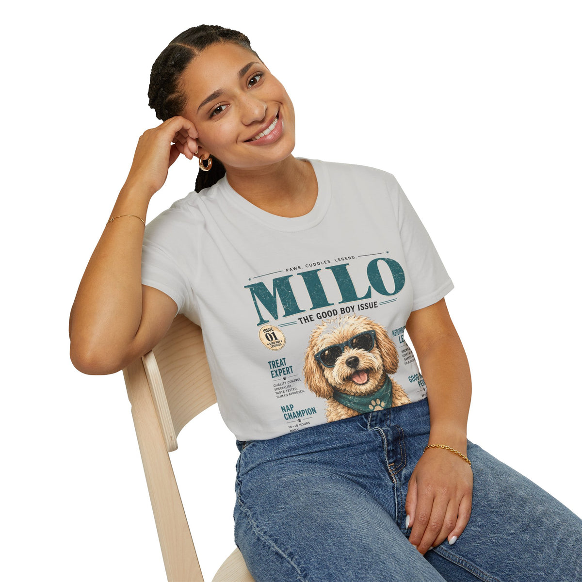 Milo 'The Good Boy Issue' T-Shirt — Cute Dog Magazine Cover Tee