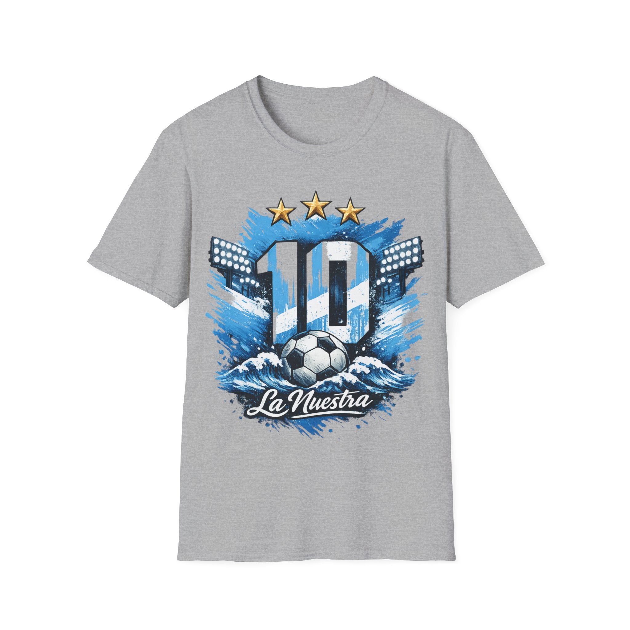 Argentina Soccer Fan T-Shirt — 'La Nuestra' #10 Jersey Design