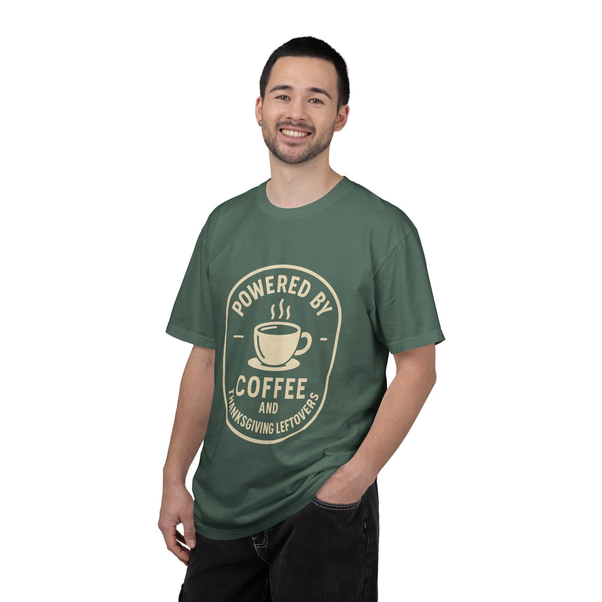 Powered by Coffee and Thanksgiving Leftovers T-Shirt - Trending Now - October 2026