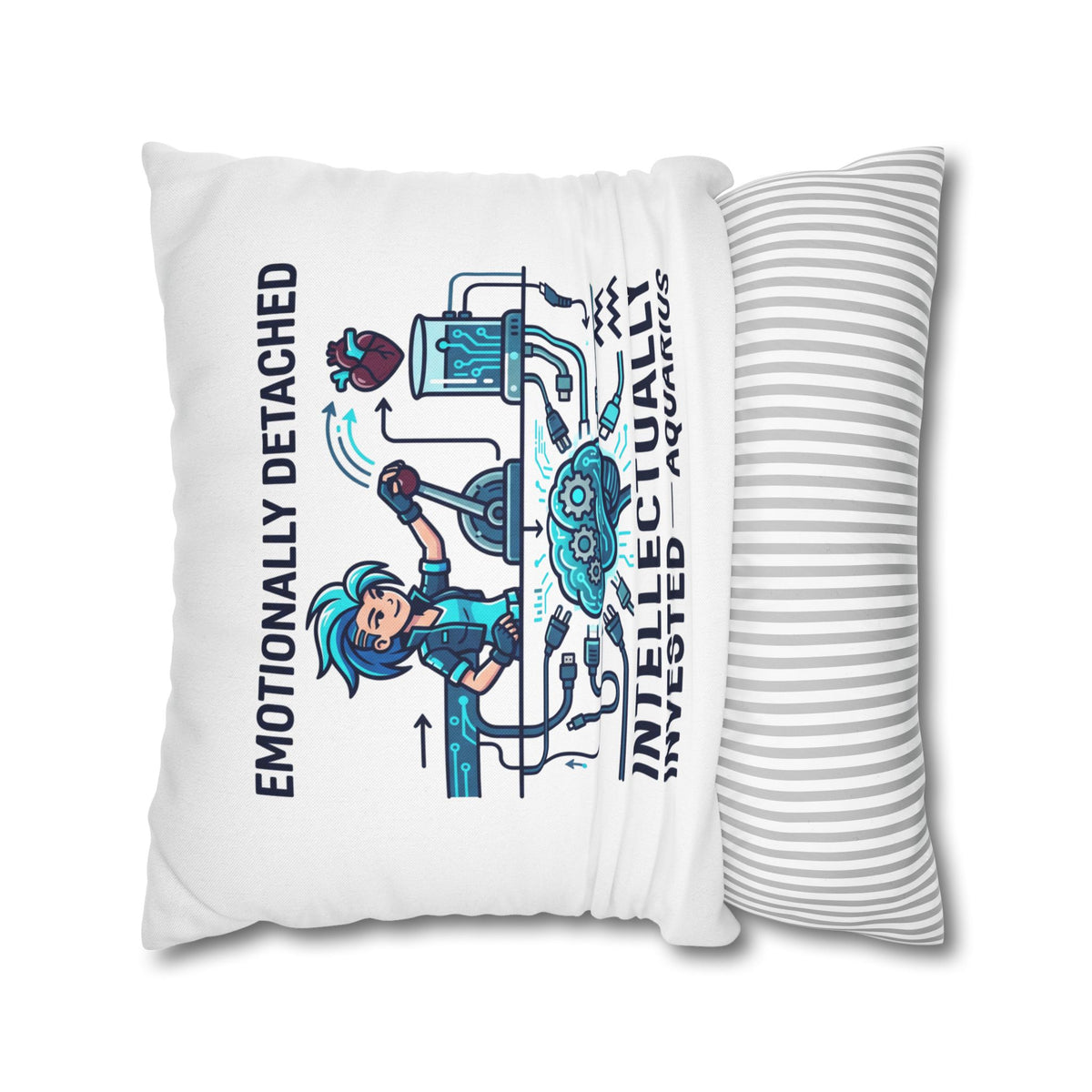 Aquarius Zodiac Spun Polyester Square Pillowcase