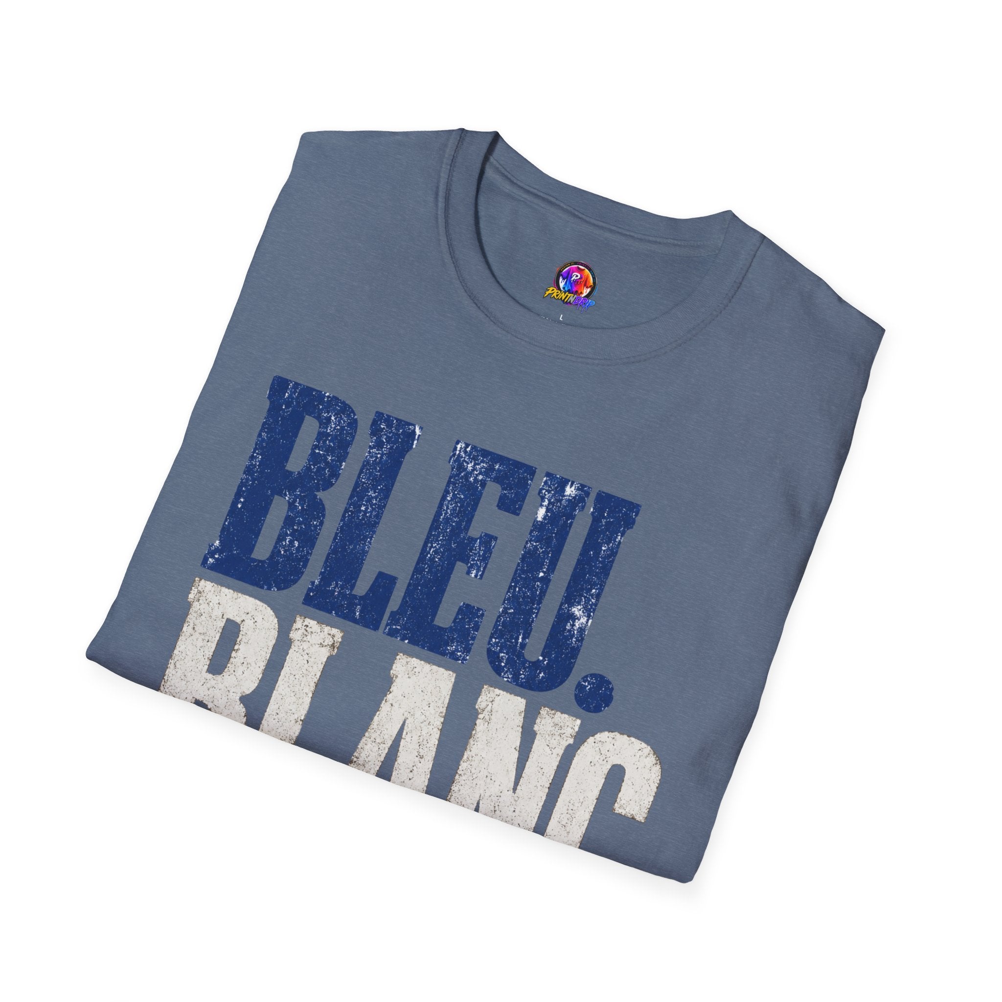 France T-Shirt — Bleu Blanc Foot Vintage French Flag Soccer Graphic Tee