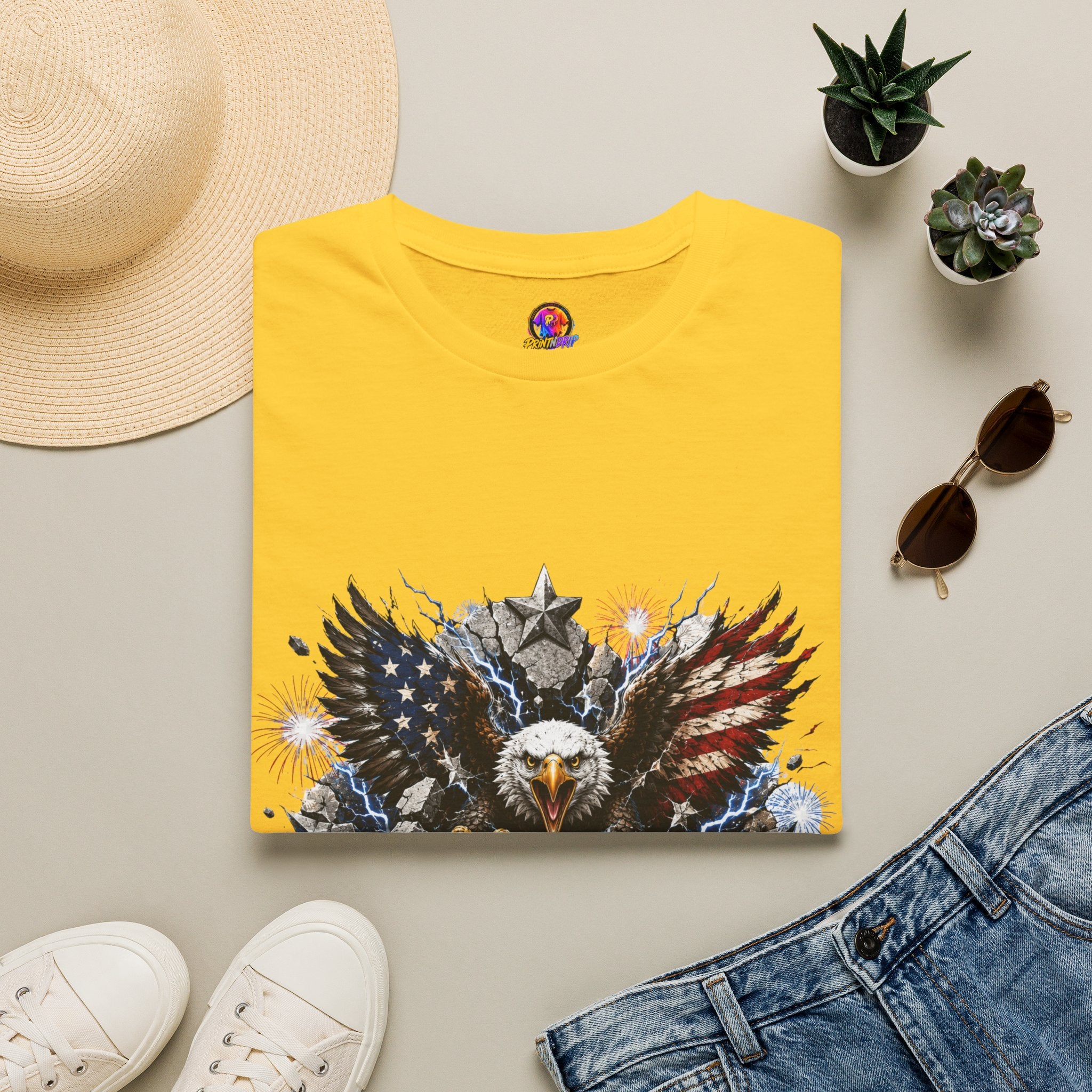 Patriotic Eagle T-Shirt — "The Republic Still Roars" | American Flag Graphic