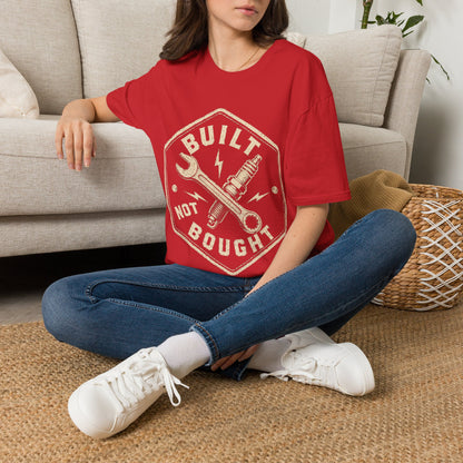 Built Not Bought T-Shirt — Vintage Mechanic Wrench & Spark Plug Tee