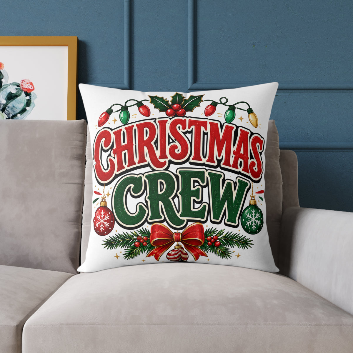 Christmas Crew Holiday Throw Pillow