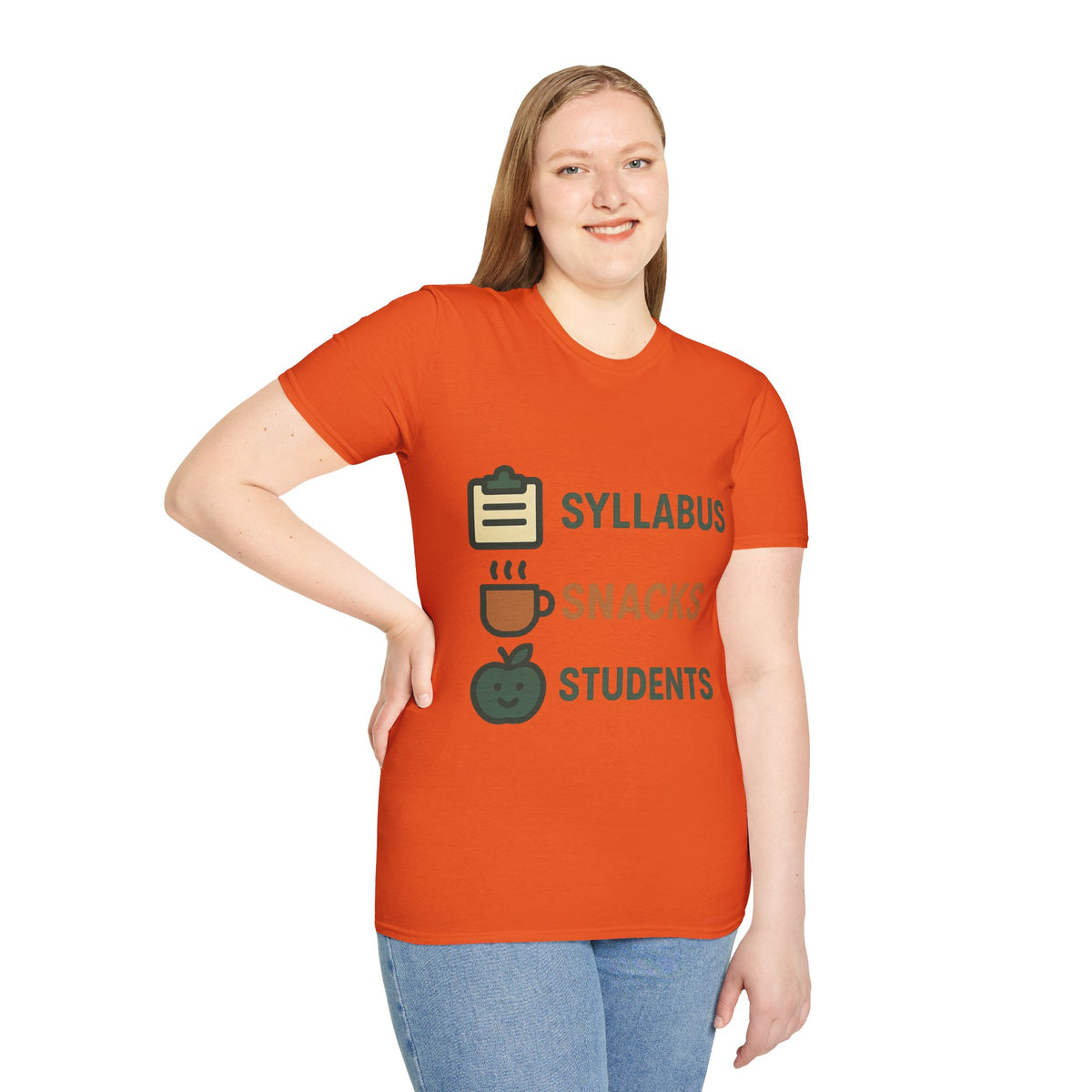 Syllabus Snacks Students Graphic Tee — Funny Teacher & Student Back-to-School T-Shirt - Trending Now - August 2026