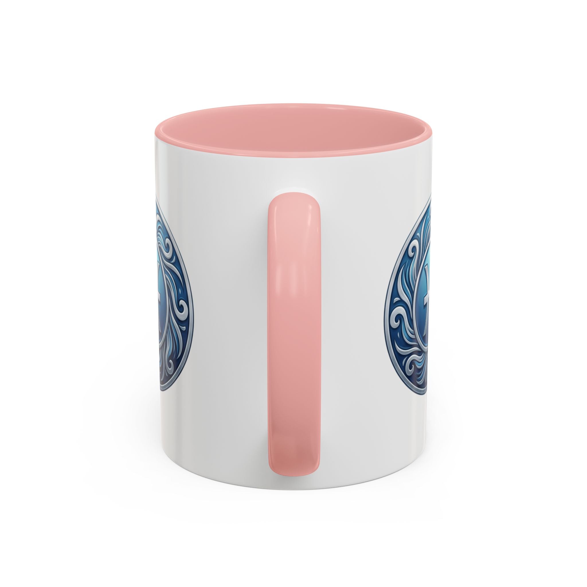 Pisces Zodiac Coffee Mug — Blue Astrological Symbol Accent Mug