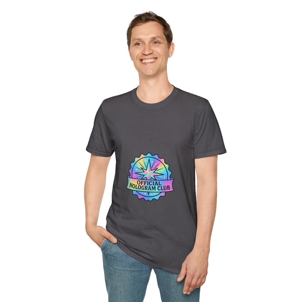 Official Hologram Club Rainbow Holographic T-Shirt - Trending Now - October 2026