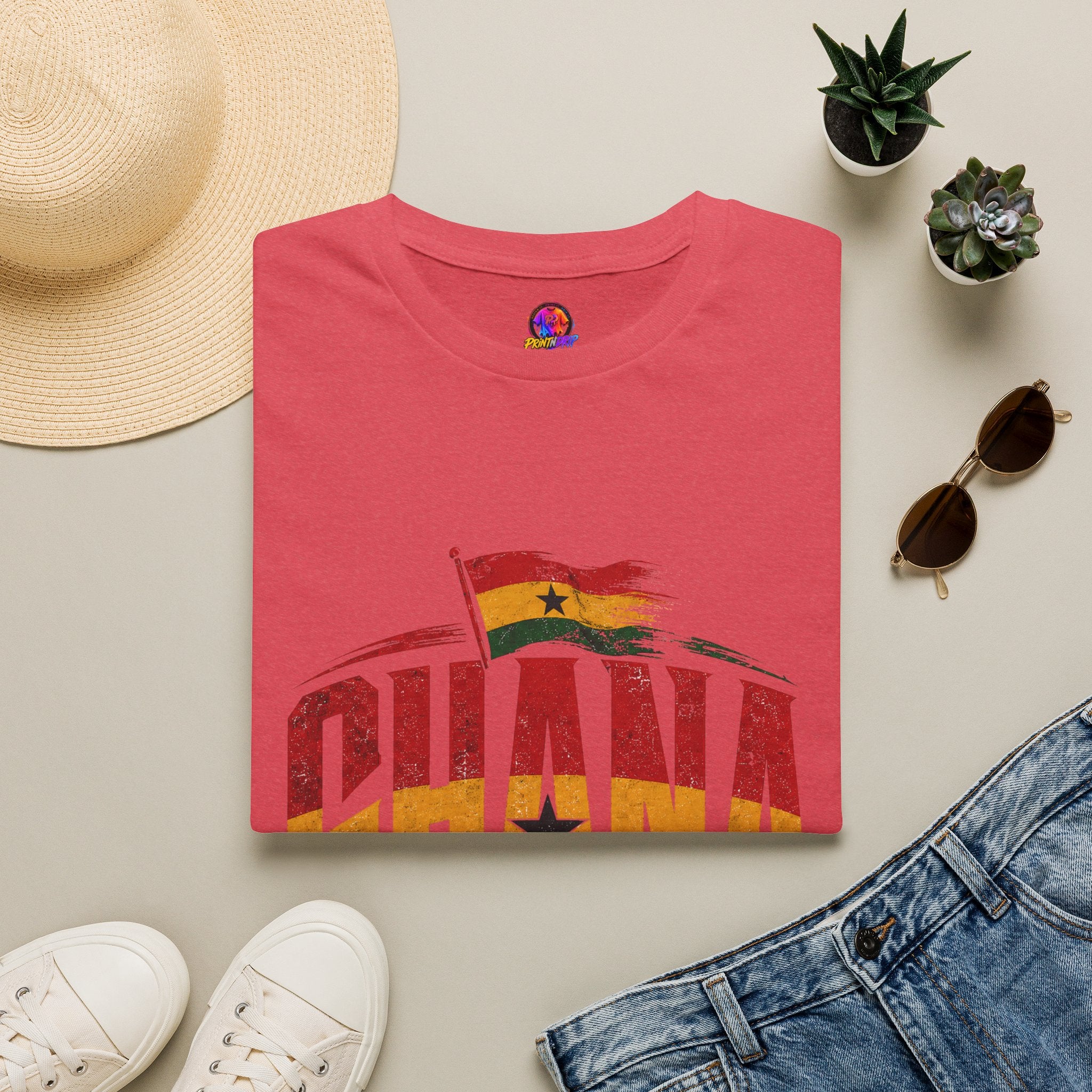 Ghana Flag Soccer T-Shirt — Retro Ghana Pride Football Tee
