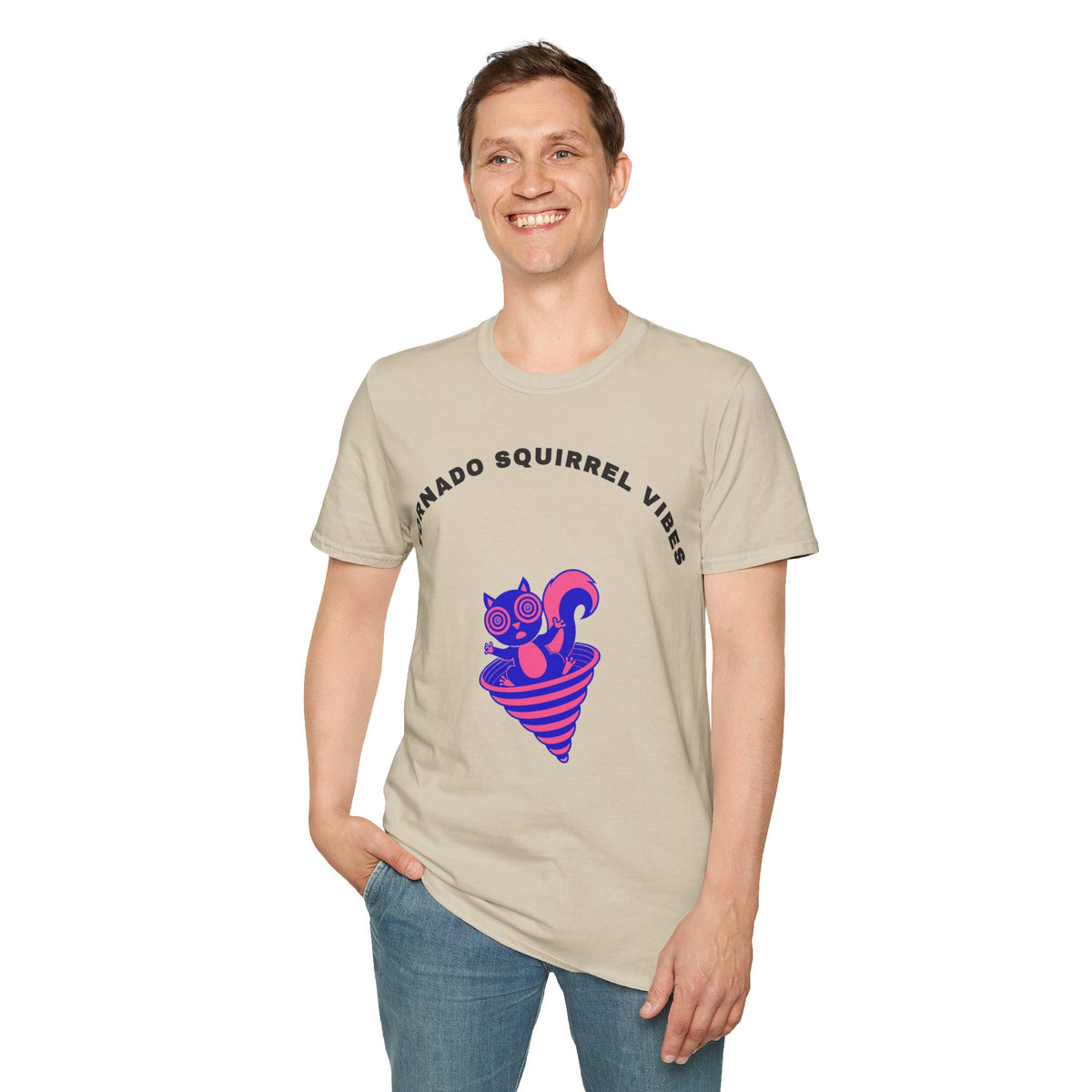 T-Shirt — Tornado Squirrel Vibes Cute Cat Cone Graphic Tee - Trending Now - September 2026