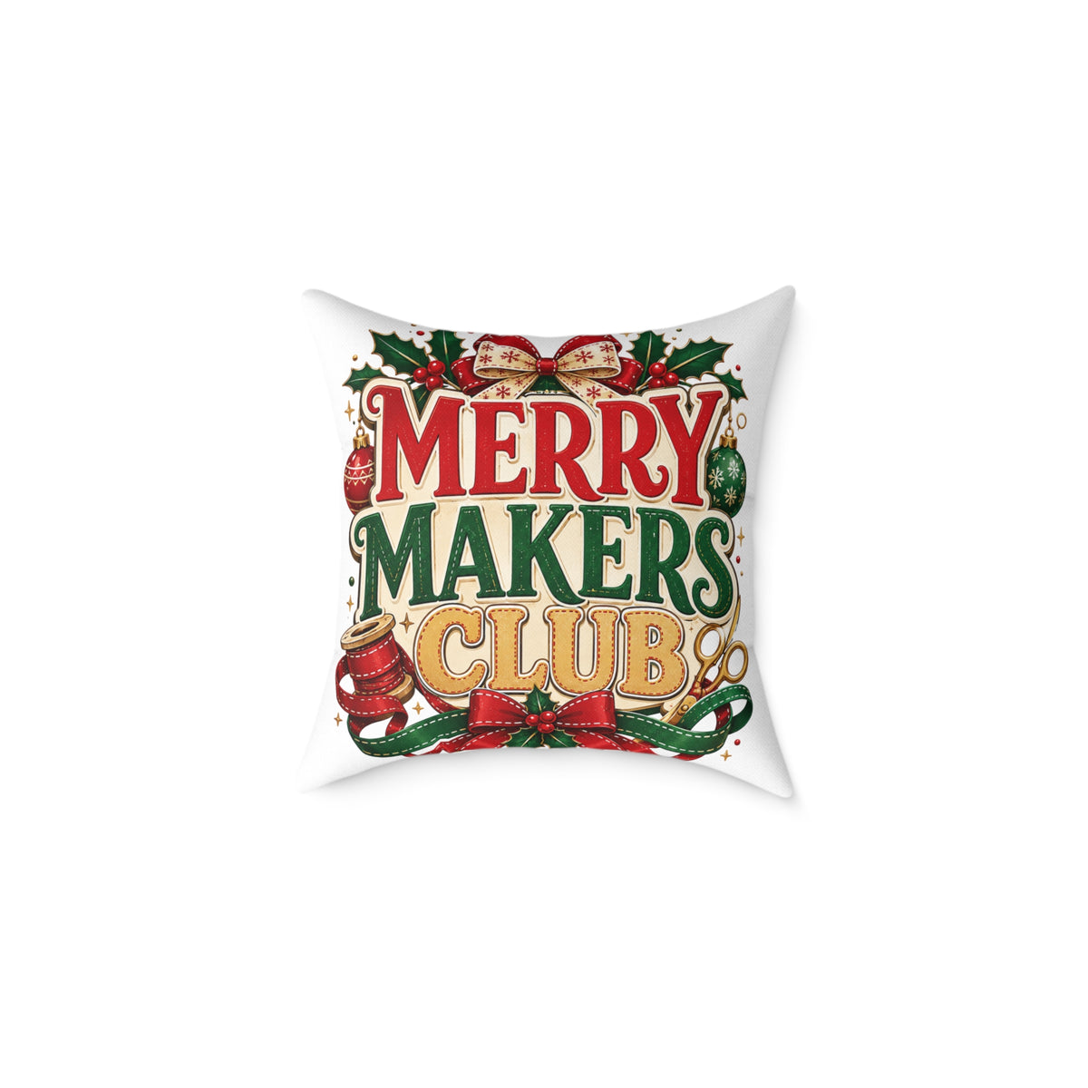 Christmas Merry Makers Club Holiday Throw Pillow