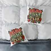 Christmas Holiday Hustle Club Throw Pillow — Festive Christmas Decorative Cushion