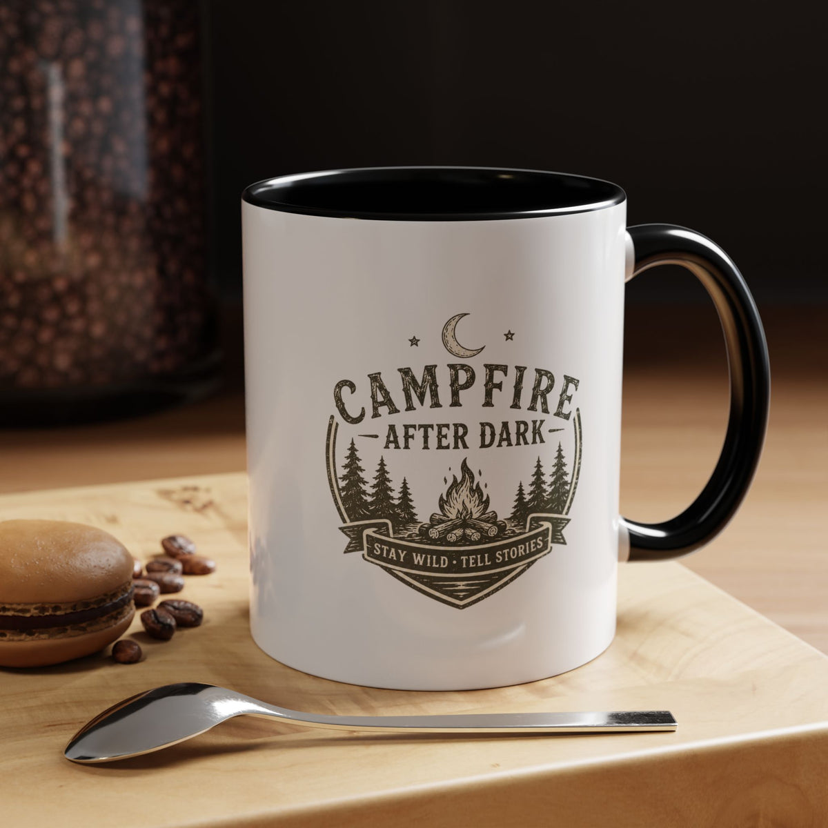 Milo Bailey Dog Dad Mom Campfire Coffee Mug – “Campfire After Dark” Rustic Camping  Accent Mug