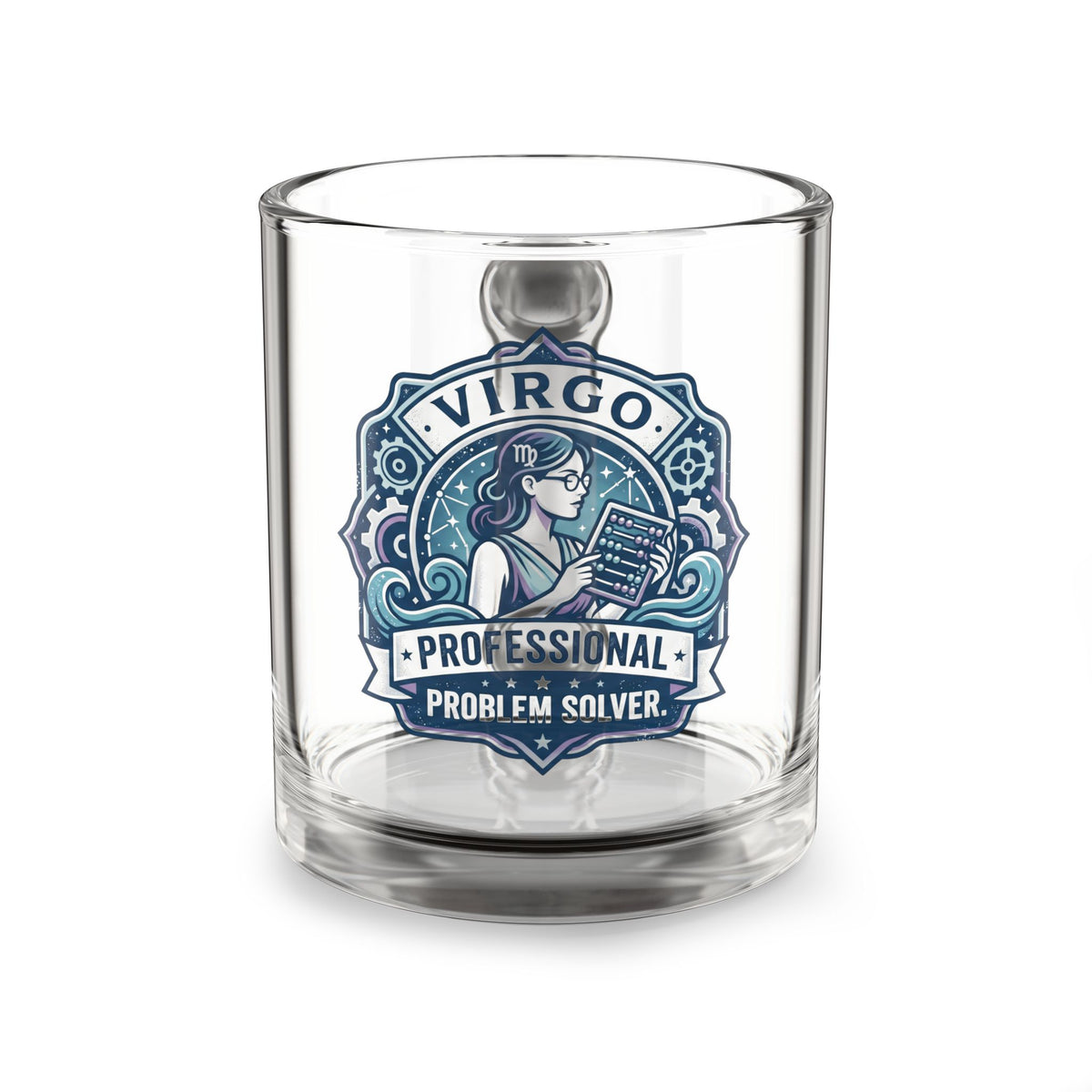 Virgo Glass Mug — “Professional Problem Solver” 10oz Zodiac Coffee Cup