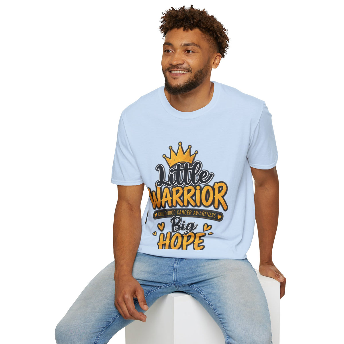Little Warrior Big Hope Kids T-Shirt — Childhood Cancer Awareness Tee