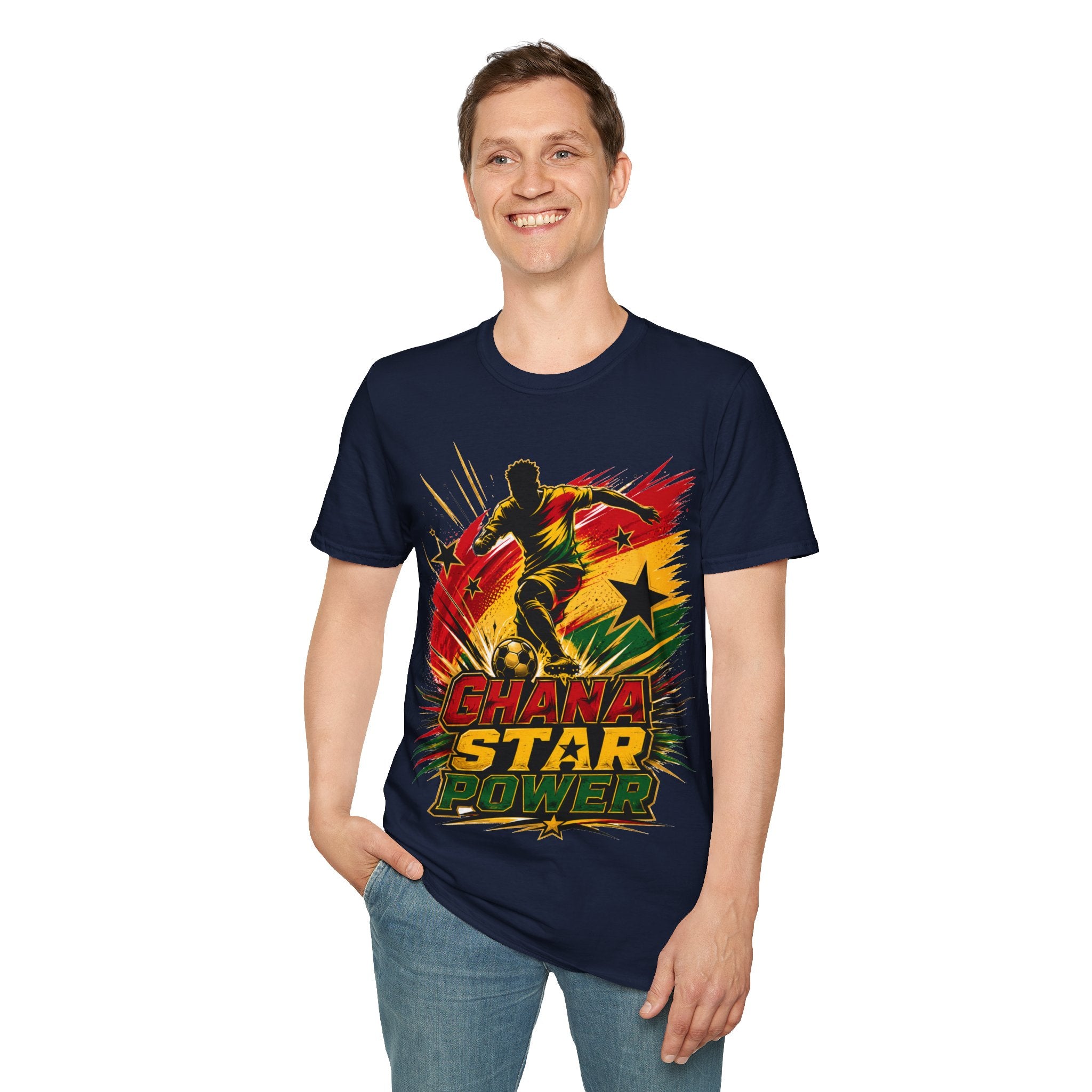 Ghana Star Power Soccer T-Shirt — Afro Football Fan Tee - Ghana T-Shirt